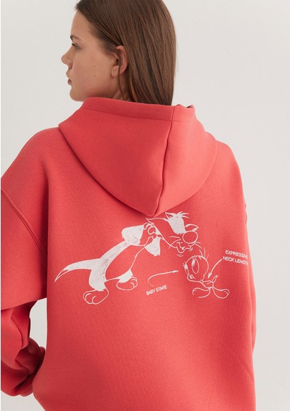 Sylvester ve Tweety Baskılı Pembe Sweatshirt 1S10344-71077
