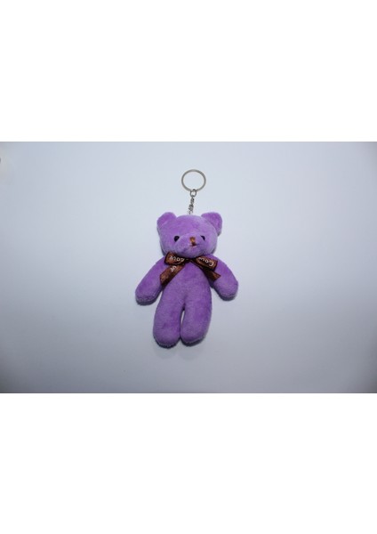 Aşk Kutusu Kalpli Anahtarlık & Mini Ayıcık Mor