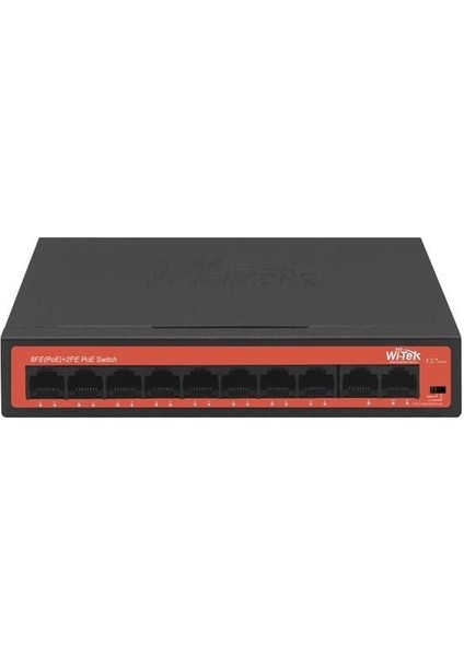Wı-Tek 8port 65W Full Poe WI-PS210H 10/100 Yönetilemez Switch Watchdog Özellikli
