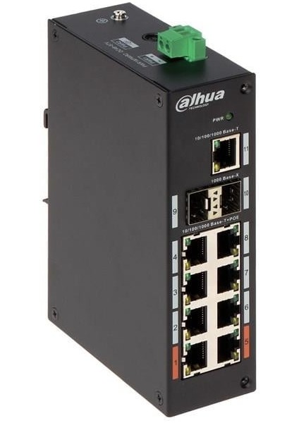 8port Full Poe PFS3211-8GT-120-V2 Gıgabıt Yönetilemez Endüstriyel Switch