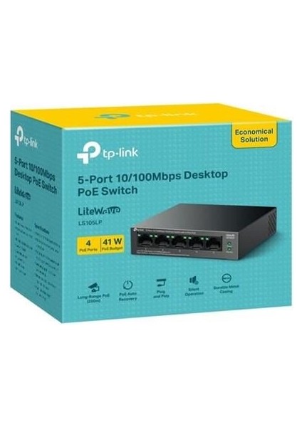 Tp-Lınk 5port LS105LP Gigabit 4port 41W Poe Switch