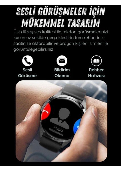 GT4 Max Siyah 46mm Akıllı Saat – Sesli Görüşmeli, NFC & GPS Destekli, Android & Huawei iPhone Uyumlu Watch 8-9-10