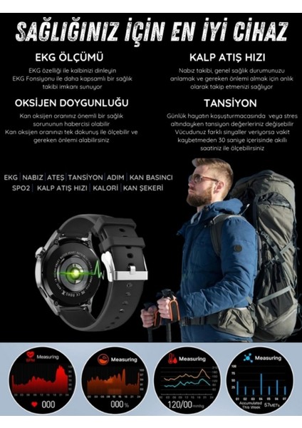 GT4 Max Siyah 46mm Akıllı Saat – Sesli Görüşmeli, NFC & GPS Destekli, Android & Huawei iPhone Uyumlu Watch 8-9-10