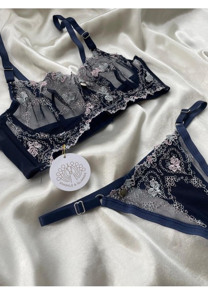 Linda Blue Mavi Sütyen Külot Iç Çamaşır Takımı modelleri