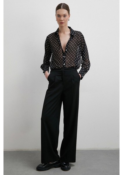 Puantiyeli Gömlek Siyah fırsatları