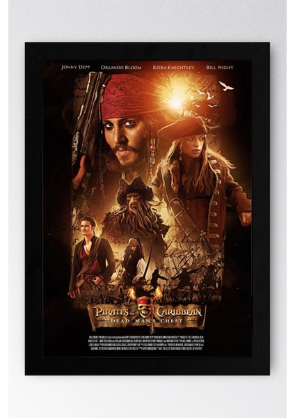 Karayip Korsanları Çerçeveli Tablo - Ölü Adamın Sandığı Film Posteri Tablo