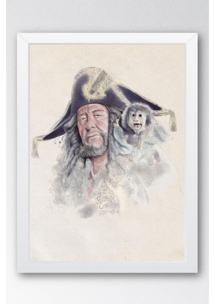Karayip Korsanları Çerçeveli Tablo - Kaptan Hector Barbossa Film Posteri Tablo