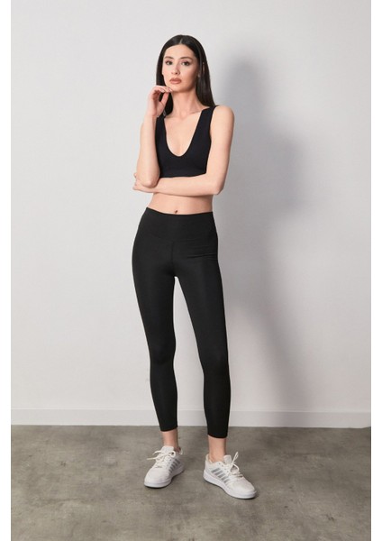 Active Yazı Baskılı Yüksek Bel Tayt