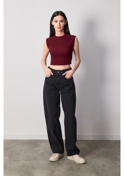 Beli Tokalı Fermuarlı Baggy Jean