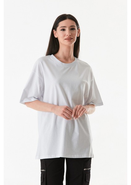 Basic Oversize Bisiklet Yaka Tişört