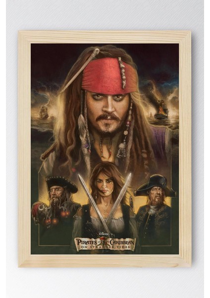 Karayip Korsanları Çerçeveli Tablo - Gizemli Denizlerde Film Posteri Tablo