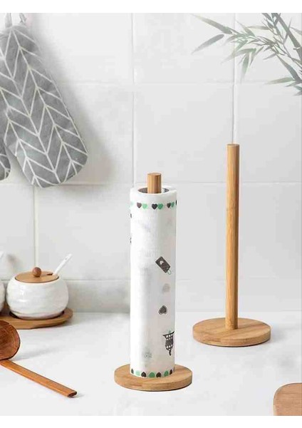 Ahşap Bambu Tasarım Kağıt Havlu Peçetelik Mutfak Yemek Masası Kağıt Havlu Peçetetelik