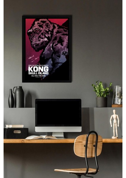 Kong Skull Island Çerçeveli Tablo - Kafatası Adası Film Posteri Tablo fiyatları