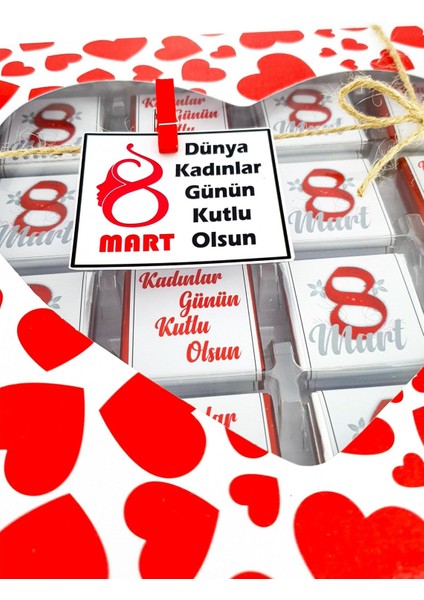 8 Mart Dünya Kadınlar Günü Kalpli Kutuda Melodi Madlen Çikolata 32'li fırsatları
