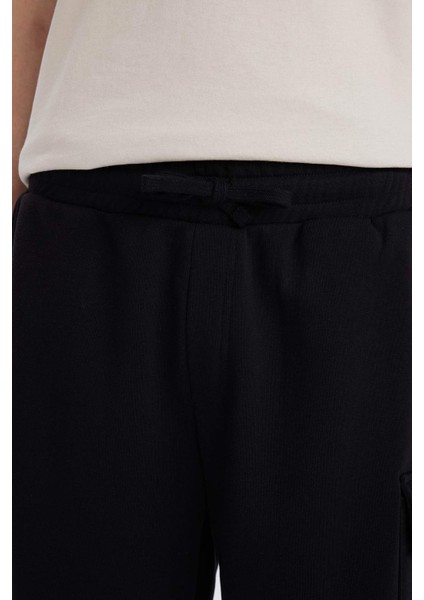 Regular Fit Beli Bağcıklı Kargo Cepli Şort D9494AX25SM