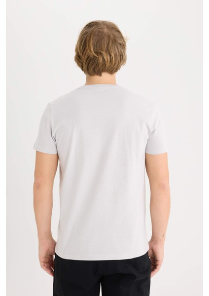 %100 Pamuk Slim Fit Dar Kesim Bisiklet Yaka Baskılı Kısa Kollu Tişört D9354AX25SP indirimleri