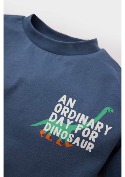 Erkek Bebek Bisiklet Yaka Baskılı Uzun Kollu Tişört E3659A525SP fiyatları