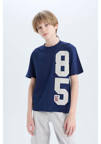 Erkek Çocuk 2'li Takım Baskılı Kısa Kollu Tişört Beli Lastikli Eşofman Altı E2823A825SP modelleri