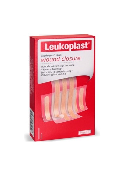 Leukosan Strip 6 mmx38 mm (6 ad.), 6 mmx75 mm (3 ad.) Yara Kapatma Şeriti