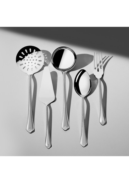 Fulya Saten 5 Parça Paslanmaz Çelik Servis Takımı