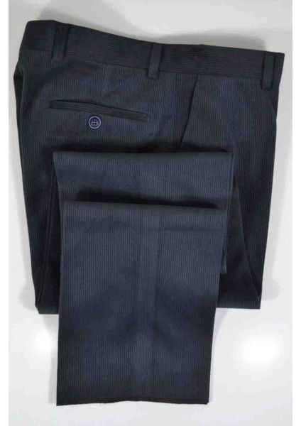 Klasik Kesim Lacivert Kadife Pantolon