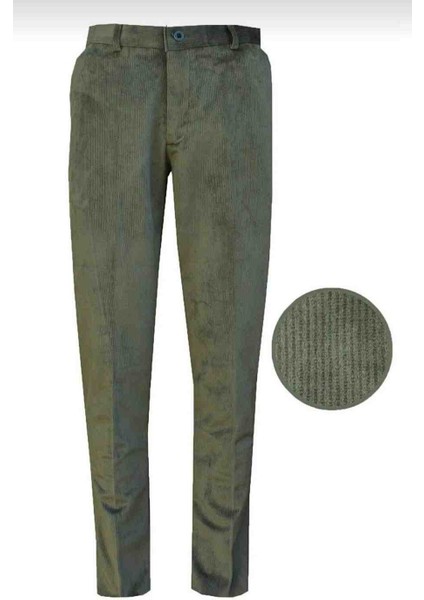 Klasik Kesim Yeşil Kadife Pantolon fiyatları