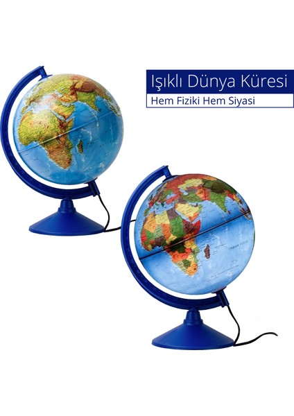 Işıklı Fiziki Küre 30 cm (Fiziki+Siyasi) 41301