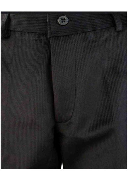 Klasik Kesim Siyah Kadife Pantolon modelleri