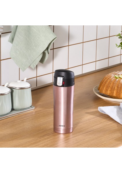 Pluton Çelik Sızdırmaz Termos 350 ml Rose Gold