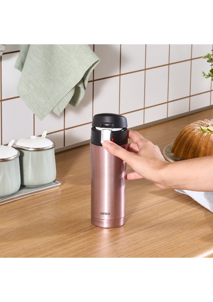 Pluton Çelik Sızdırmaz Termos 350 ml Rose Gold fırsatları