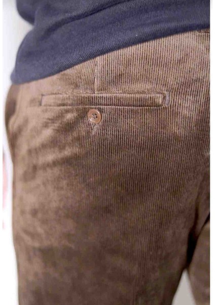 Klasik Kesim Kahverengi Kadife Pantolon fiyatları