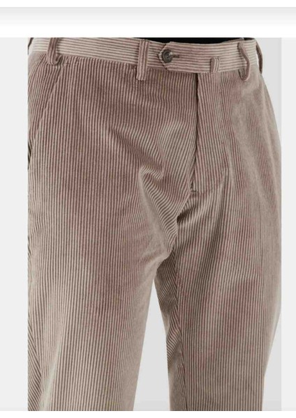 Klasik Kesim Bej Rengı Kadife Pantolon fiyatları