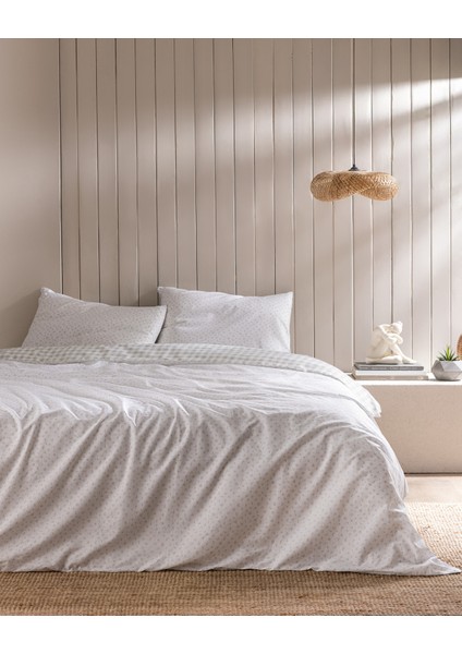 Botie King Size %100 Pamuk Ranforce Baskılı Nevresim Takımı - Haki