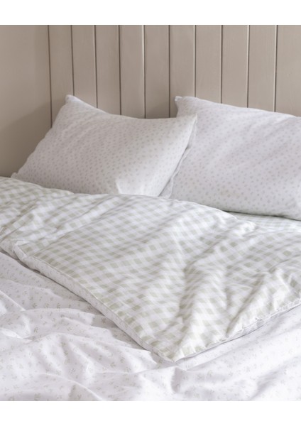 Botie King Size %100 Pamuk Ranforce Baskılı Nevresim Takımı - Haki