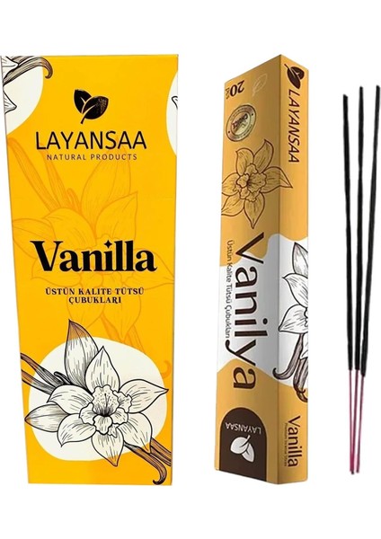 Vanilya (Vanilla) Kokusu Özel Aroma Kokusu 20 Adet 1 Paket Çubuk Tütsü