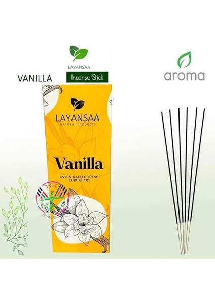 Vanilya (Vanilla) Kokusu Özel Aroma Kokusu 20 Adet 1 Paket Çubuk Tütsü