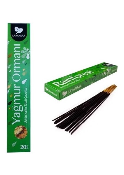 Rain Forest (Yağmur Ormanı) Kokusu Özel Aroma Kokusu Agarbatti Arınma 20 Adet 1 Paket Çubuk Tütsü