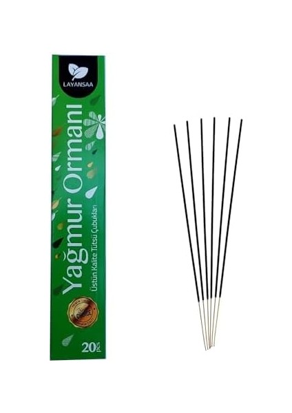 Rain Forest (Yağmur Ormanı) Kokusu Özel Aroma Kokusu Agarbatti Arınma 20 Adet 1 Paket Çubuk Tütsü