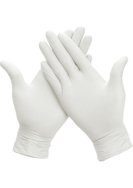 Beyaz Lateks Eldiven Pudrasız (L) 20 Pk x 100 'lü (Koli)