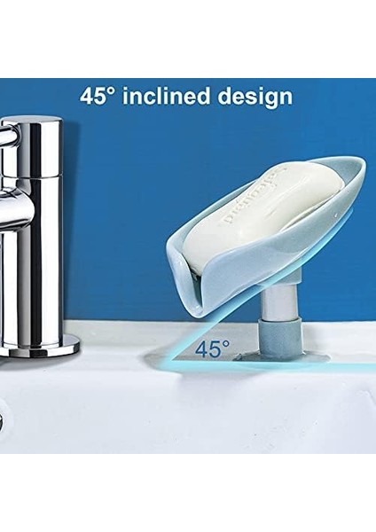 2 Paket Sabunluk Yaprak Şeklinde Kendinden Drenajlı Sabunluk Tutucu, Delikli Kolay Temizlenen Bar Sabunluk, Vantuzlu Sabunluk Duş, Banyo, Mutfak Lavabosu İçin Uygun (Gri + Yeşil)