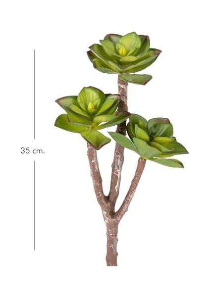 Yapay Kaktüs Sukulent Kırmızı-Yeşil 35 Cm.
