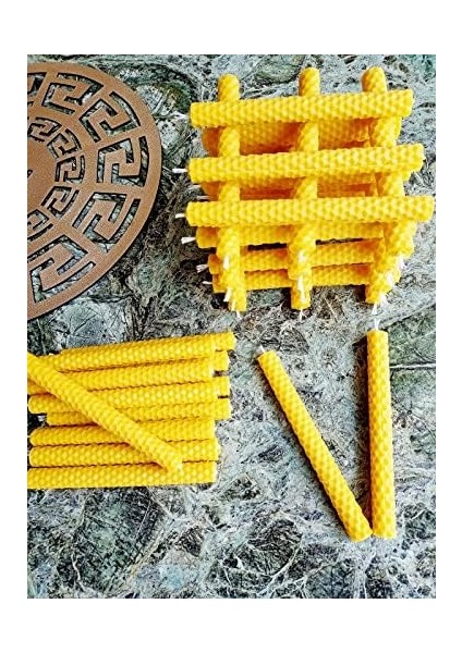 (24 Adet ) 14 cm El Yapımı Dilek Mumu Doğal Petek Balmumu Mum Beeswax Candle Bal Mumu Mum fiyatları