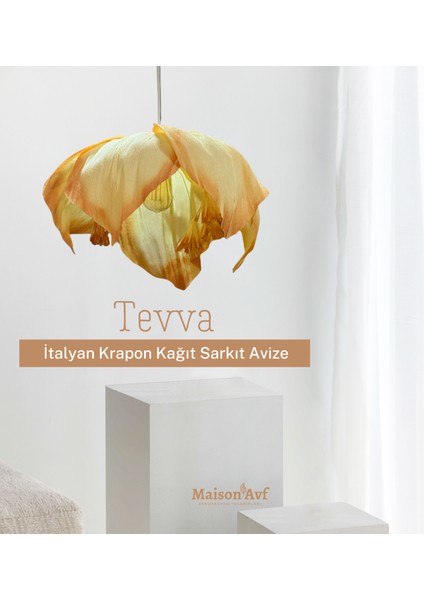 Tevva Italyan Krapon Kağıt Sarkıt Avize