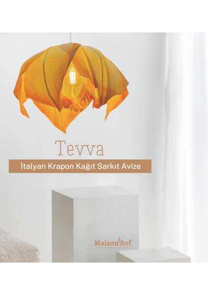 Tevva Italyan Krapon Kağıt Sarkıt Avize