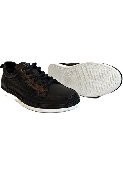 M012 Siyah-Beyaz Yumuşak Deri Erkek Ayakkabı fırsatları