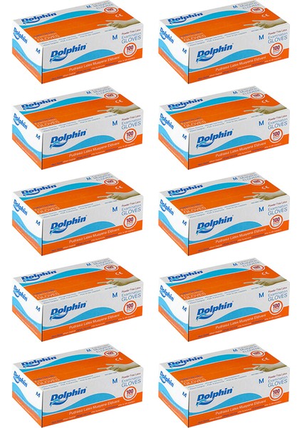 Pudrasız Lateks Muayene Eldiveni M Beden 100 Adet x 10 Paket - MDR