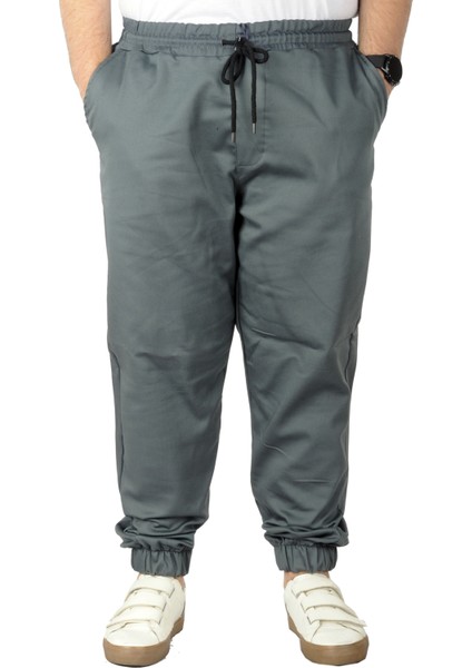 Mode Xl Büyük Beden Erkek Keten Jogger Bahar 21911B Antrasit