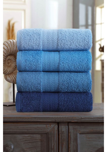 4 Lü El Yüz Havlu Seti %100 Pamuklu 50X85 cm Rainbow