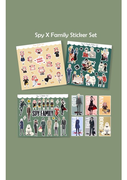 Spyxfamily 4 Farklı Sticker Set Etiket Kağıdı