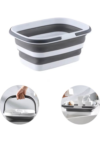 Katlanır Piknik Seti Çok Fonksiyonlu Katlanabilir Kova Taşınabilir Araba, Kamp Ve Temizlik Kovası